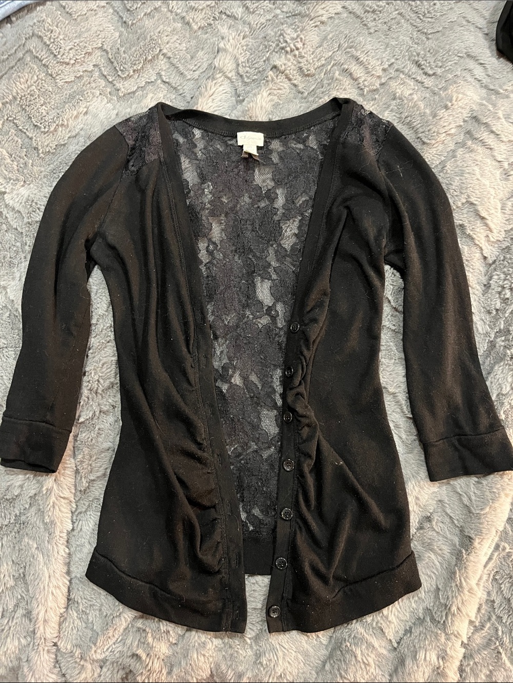 Dynamite Black Lace Overlay Top
